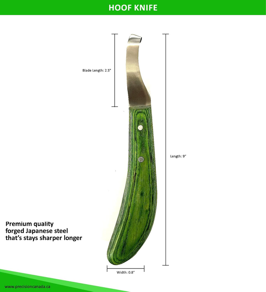 Precision Farrier Tools Super Sharp Hoof Knife | Right-Handed Knives, Hoof Knife with Wooden Handle