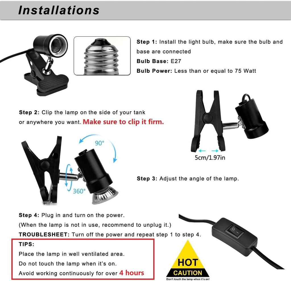 DOMICA Smart Heat Lamp for Reptiles with Auto Timer (2/4/8 Hours) 50W UVA UVB Light Bulb, Dimmable Basking Spot Light, Pet Heating Lamp for Turtle, Lizard, Snake, Beared Dragon, Bird Cage