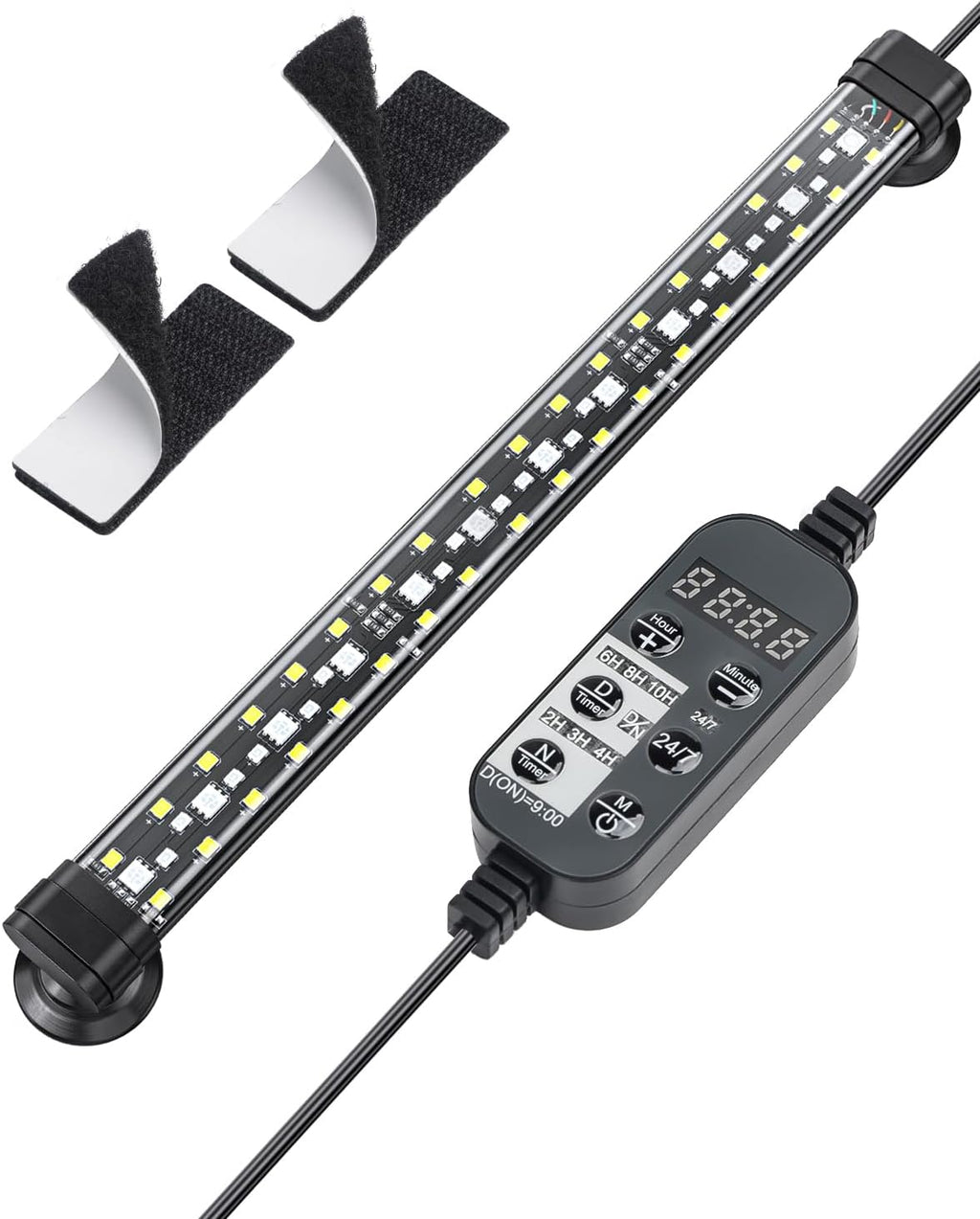 Pawfly 6.5 W Aquarium LED Light 12 Inch 24/7 Fish Tank Light with Full Spectrum IPX8 Waterproof Lights Multi-Colored LEDs with D/N Mode Single Color Effects Timer and Adjustable Brightness