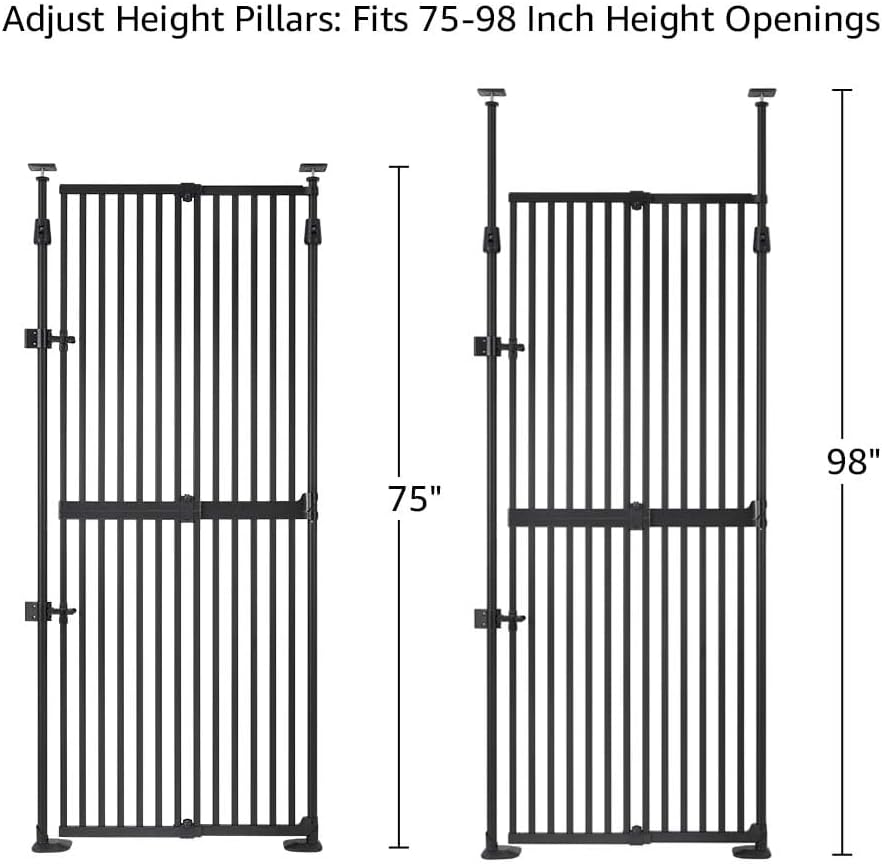 unipaws 75" High Extra Tall Cat Safety Gate for Narrow Space, No Drilling