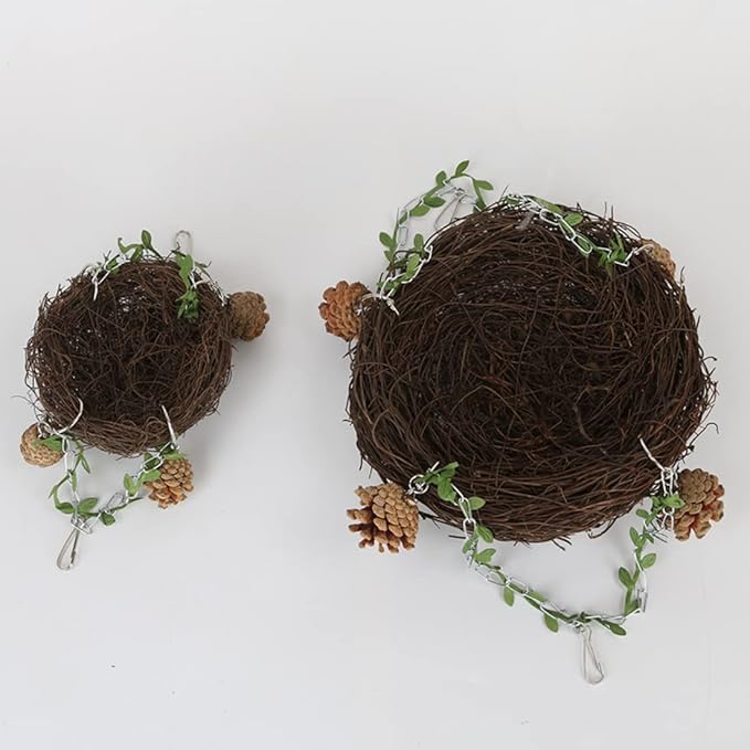 Natural Rattan Nest Small Medium Large Bird Swing - Image 6