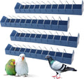 4 Pack Large Size Pigeon Feeder 11 Slot Plastic Thick Container Trough Dish Food Dispenser Less Waste with Removable Steel Wires for Pigeons Quails Birds Chicks Ducklings Poultry (Length, 23.6 inches)
