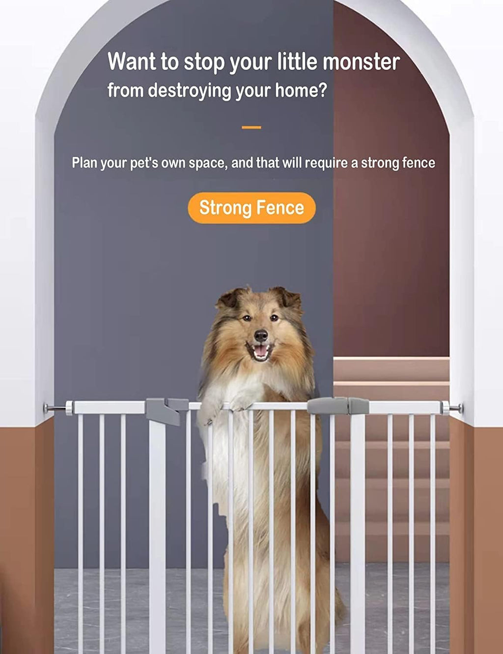 (85-100 in Width) Extra Long Baby Gate Extra Wide, Large Dog Gate Indoor, Child Proof Gate, Kiddie Gates, Baby Gate for Doorways. White, Dog Gates for The House. Extra Tall Pet Gate.