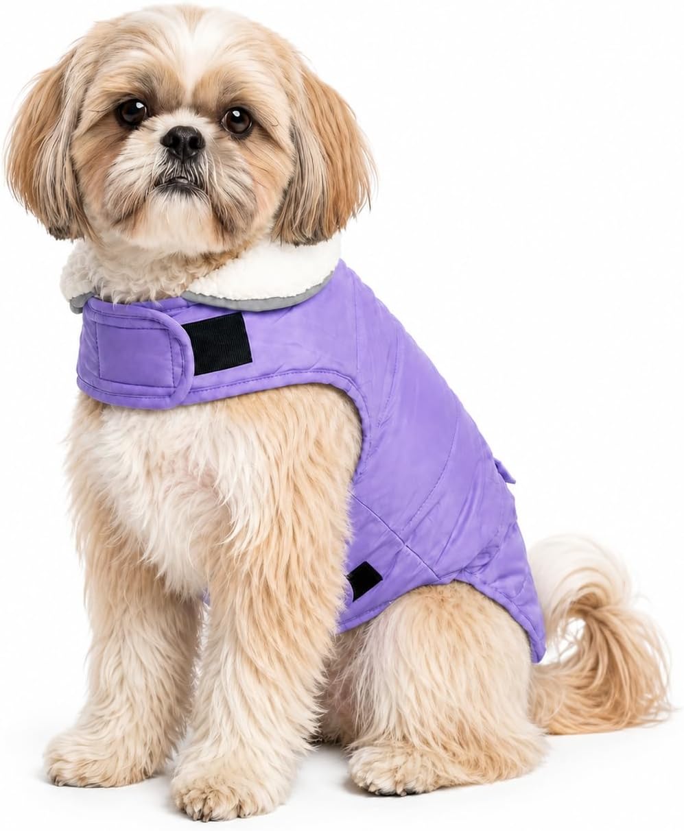 M Dog Winter Coat for Small Medium Dogs Easy On/Off Velcro Dog Snow Jacket