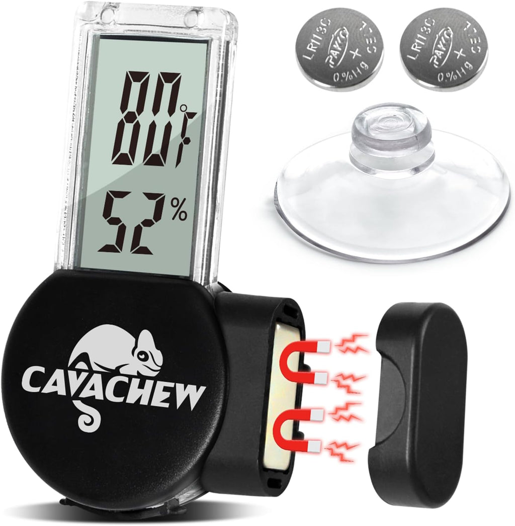 100W Reptile Light Fixture with Magnetic Thermometer and Humidity Gauge