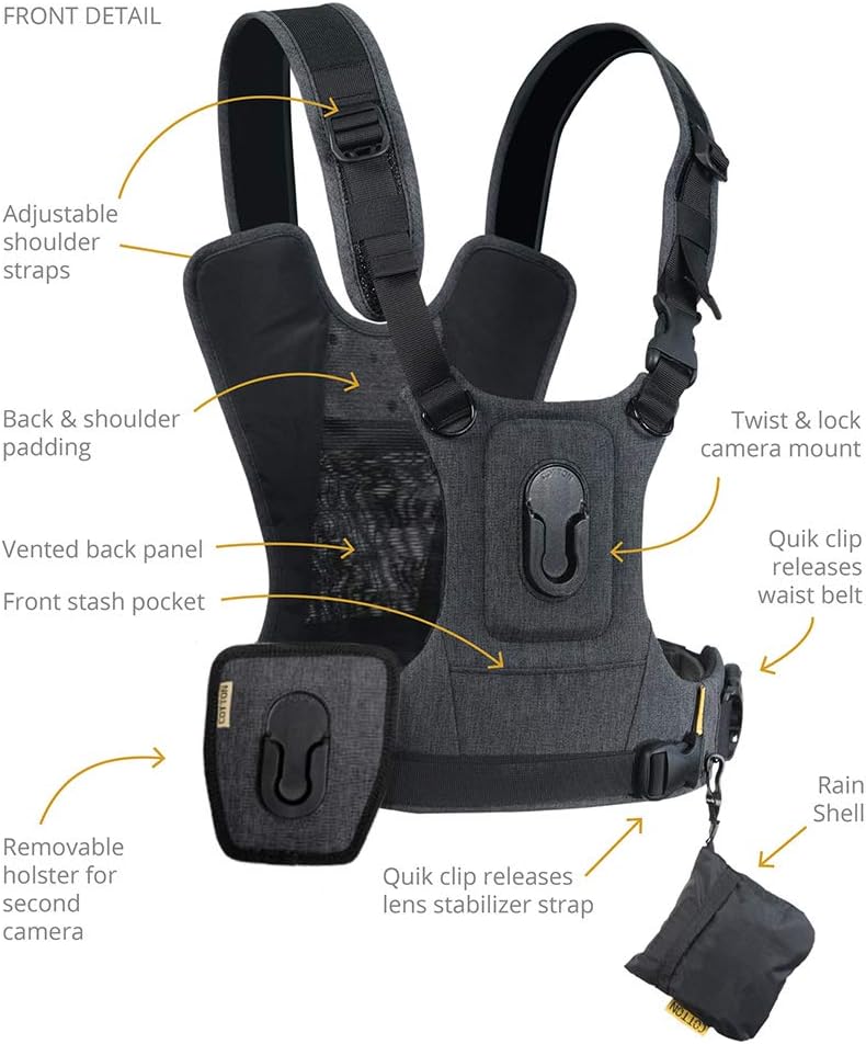 Cotton Carrier CCS G3 Camera Harness System for 2 Cameras, Grey
