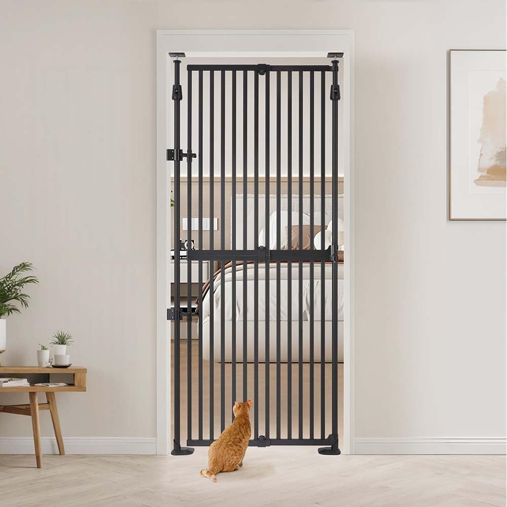 unipaws 75" High Extra Tall Cat Safety Gate for Narrow Space, No Drilling