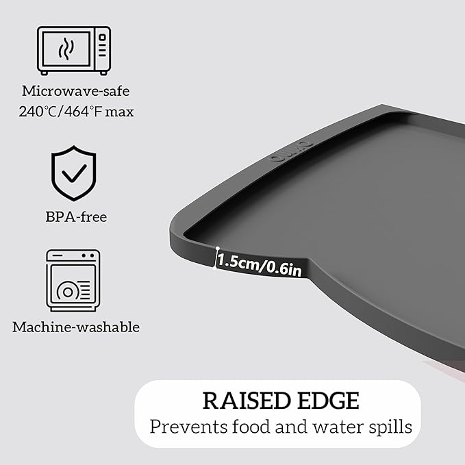 OHMO Dog Food Mat w/Residue Collection Pocket Silicone Pet Feeding Mat - Image 4