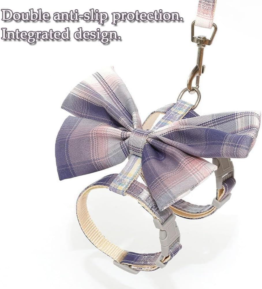 Adjustable Pet Harness and Leash Set, Butterfly Knot Safety Vest