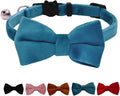 Cat Collar Breakaway with Bell and Removable Bow Tie Safety Buckle Velvet by WDPAWS