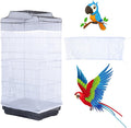 Bird Cage Seed Catcher, Large Airy Gauze Seeds Bird Cage Cover Guard Adjustable by AIMICOCA