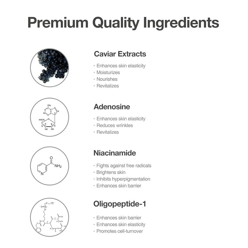 OxygenCeuticals Caviar Protein Fluid – Luxurious Ampoule with 5% Caviar Complex, Niacinamide & Adenosine, Peptide-Enriched Formula with Dissolving Collagen Capsules. 1.69 fl.oz (50ml)