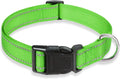 Reflective Dog Collar with Buckle Adjustable Safety Nylon Collars by BOOMIBOO