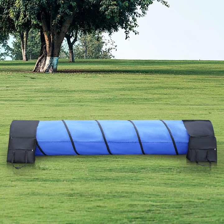 10 ft Dog Agility Tunnel with Sandbags for Training