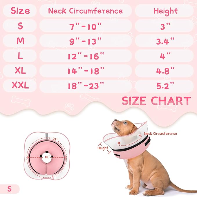 Supet Raised Inflatable Dog Cone Collar to Stop Licking, Soft Dog Cone - Image 6