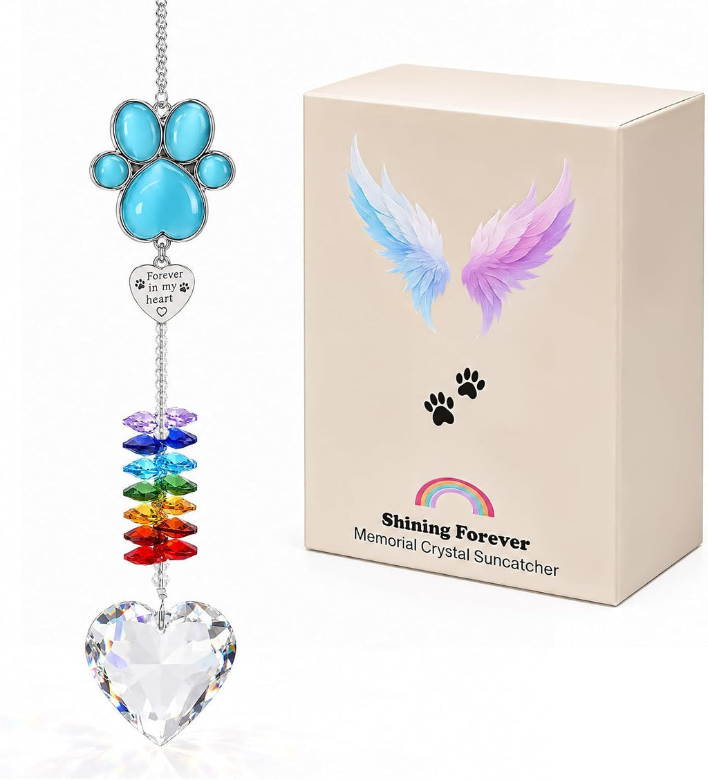 Dog Memorial Gifts for Loss of Dog,Pet Sympathy Crystal Memorial Suncatcher