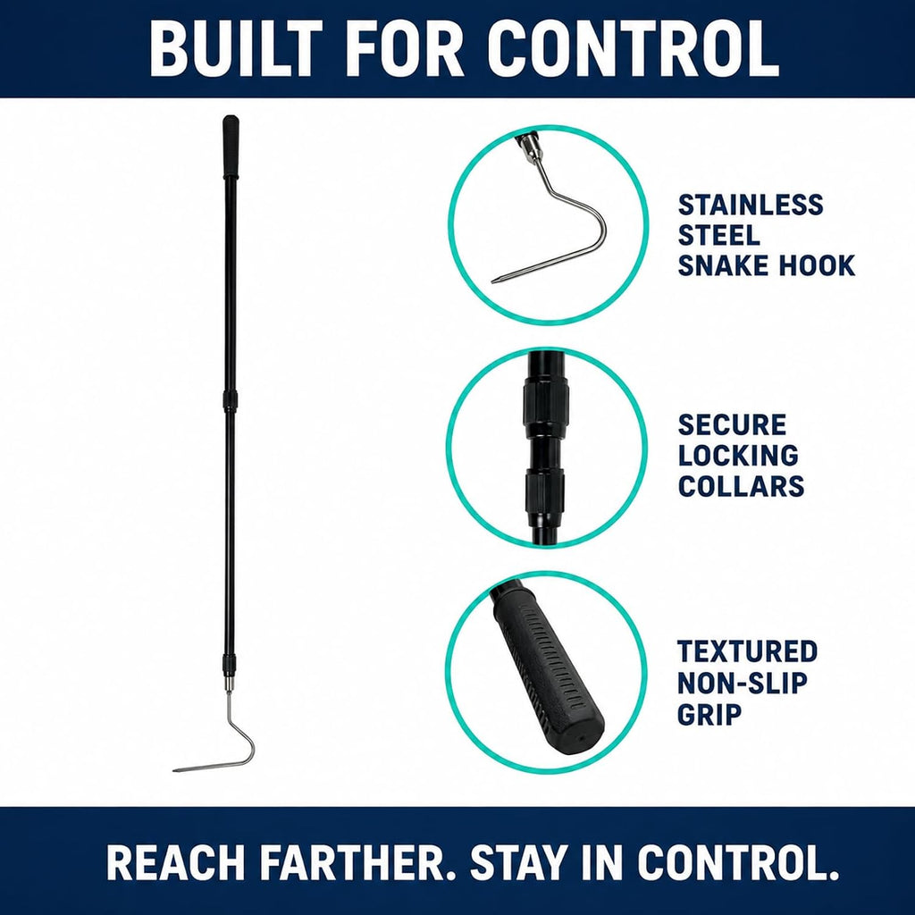 35-to-85-Inch Telescoping Aluminum Snake Hook with Stainless Steel Head