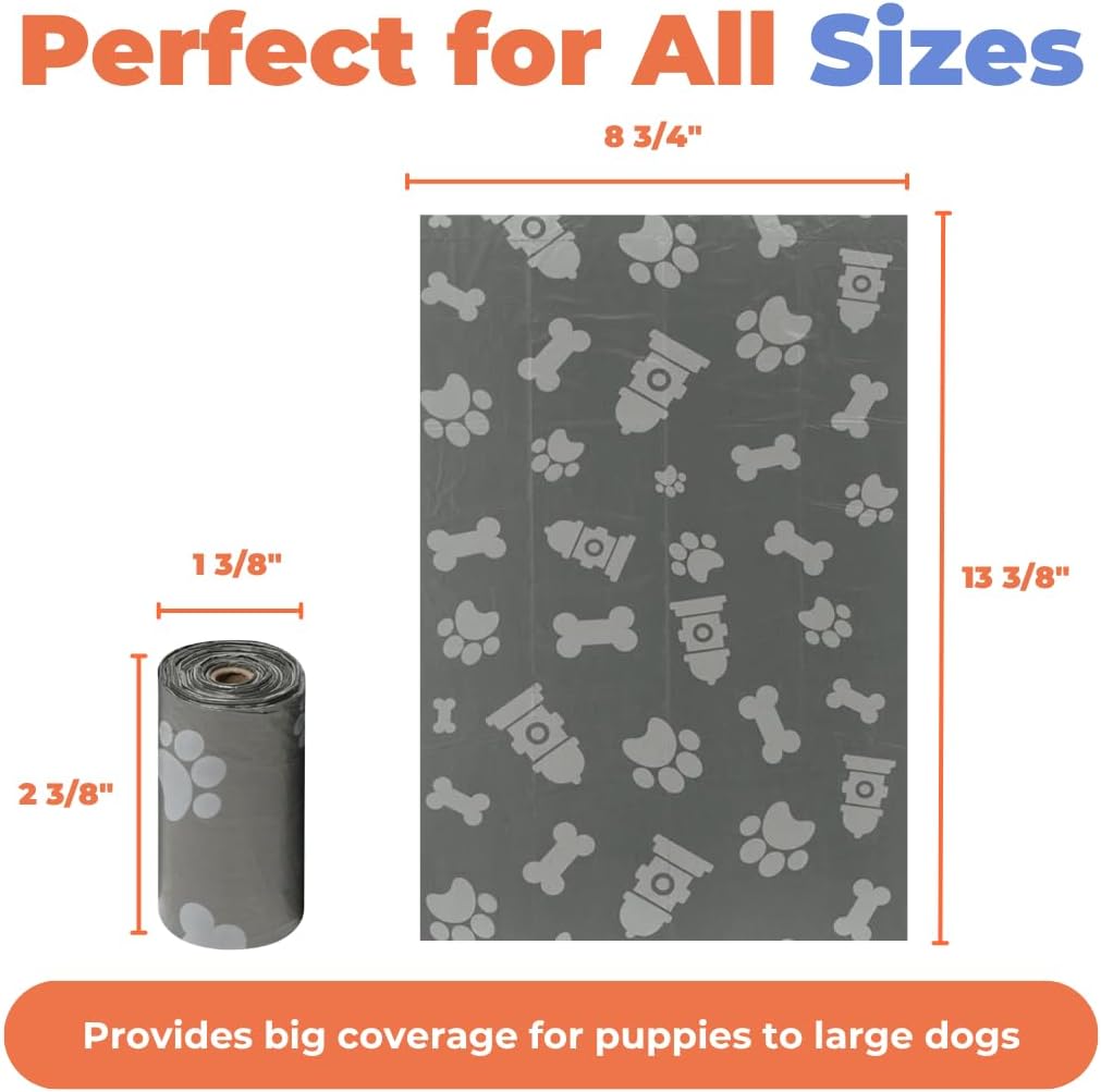 Best Pet Supplies Poop Bags for Dogs - Gray, 240 Count