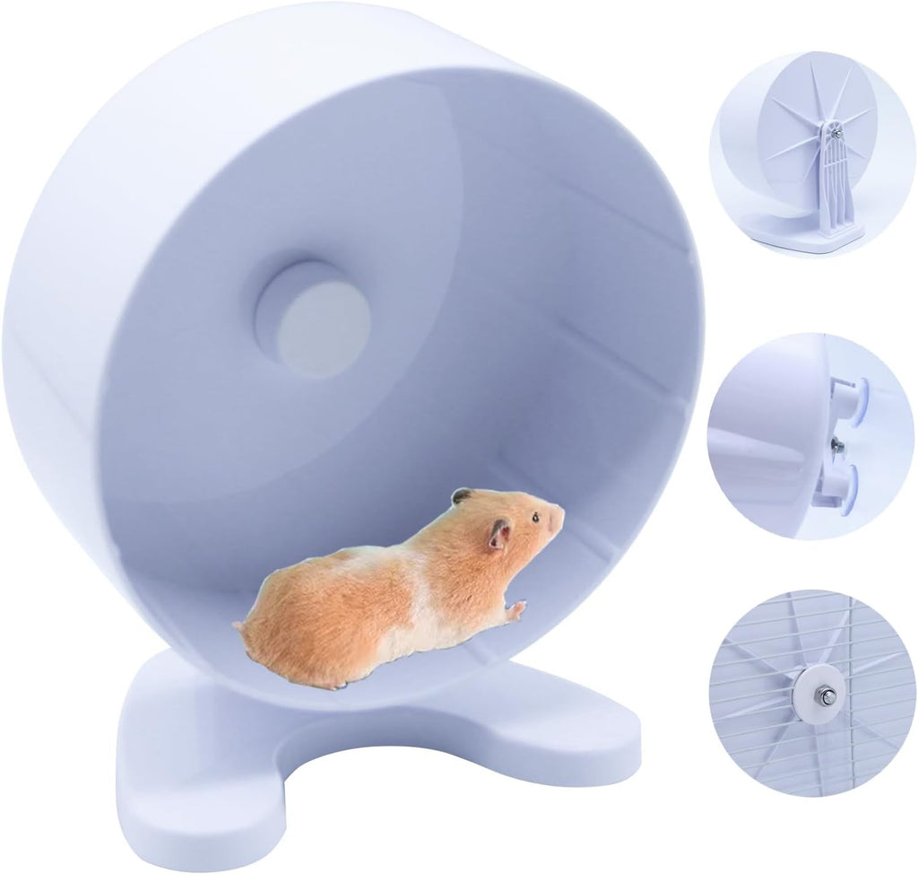 Hamster Wheel, 6.5" Super-Silent Exercise Wheels, Dual-Bearings Quiet Spinner Running Wheels, 3 Installation Methods, Fits Any Hamster Cage, Hamsters Toy for Dwarf Hamsters, Gerbils, and Small Pets.