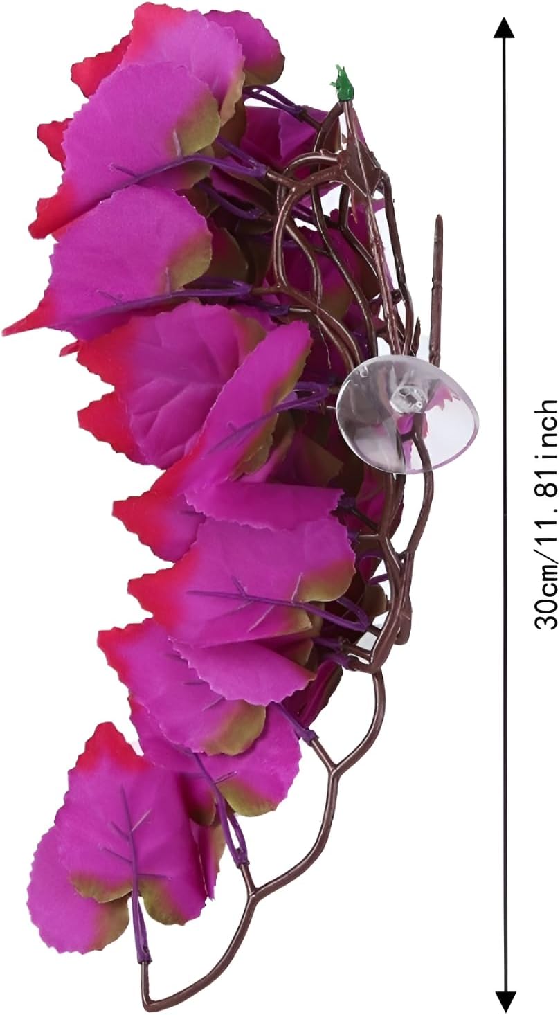 Artificial Reptile Plant with Suction Cup,Purple Leaf