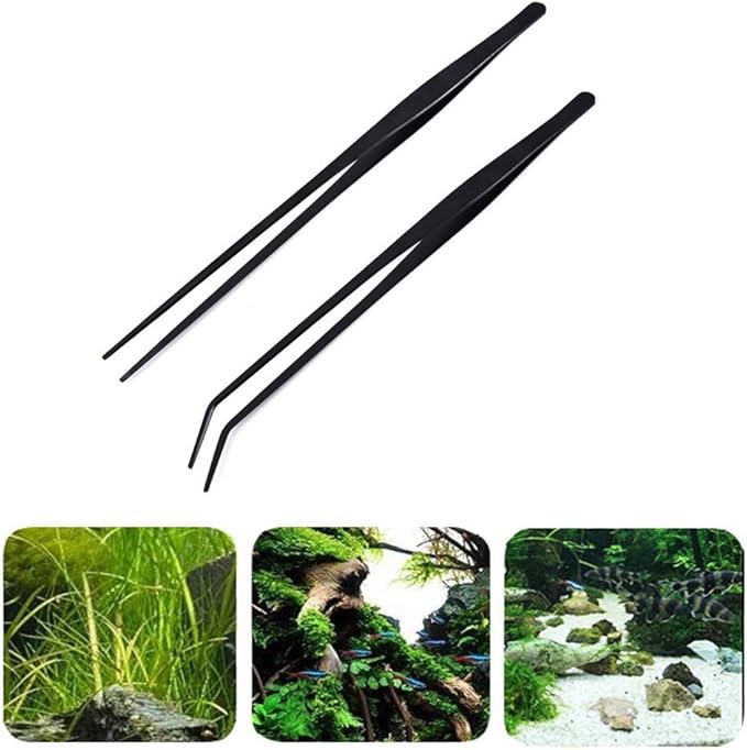 2 Pack Aquarium Forceps, 15 inch Long Handle Aquarium Tweezers Stainless Steel - Image 3