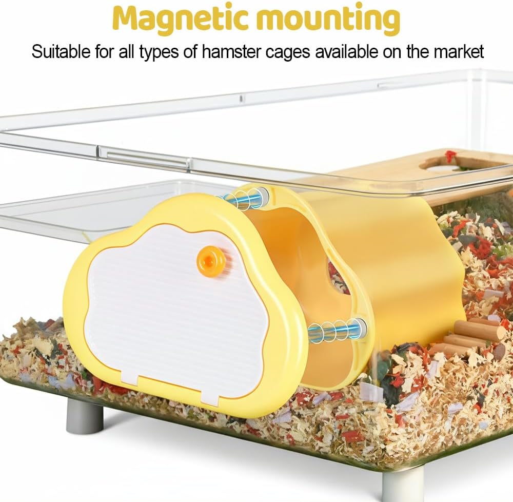 Hamster Hideout, Magnetic Mount Small Animals House with Transparent Window, Waterproof Guinea Pig Hideout for Hamsters Hedgehogs Chinchillas Ferrets
