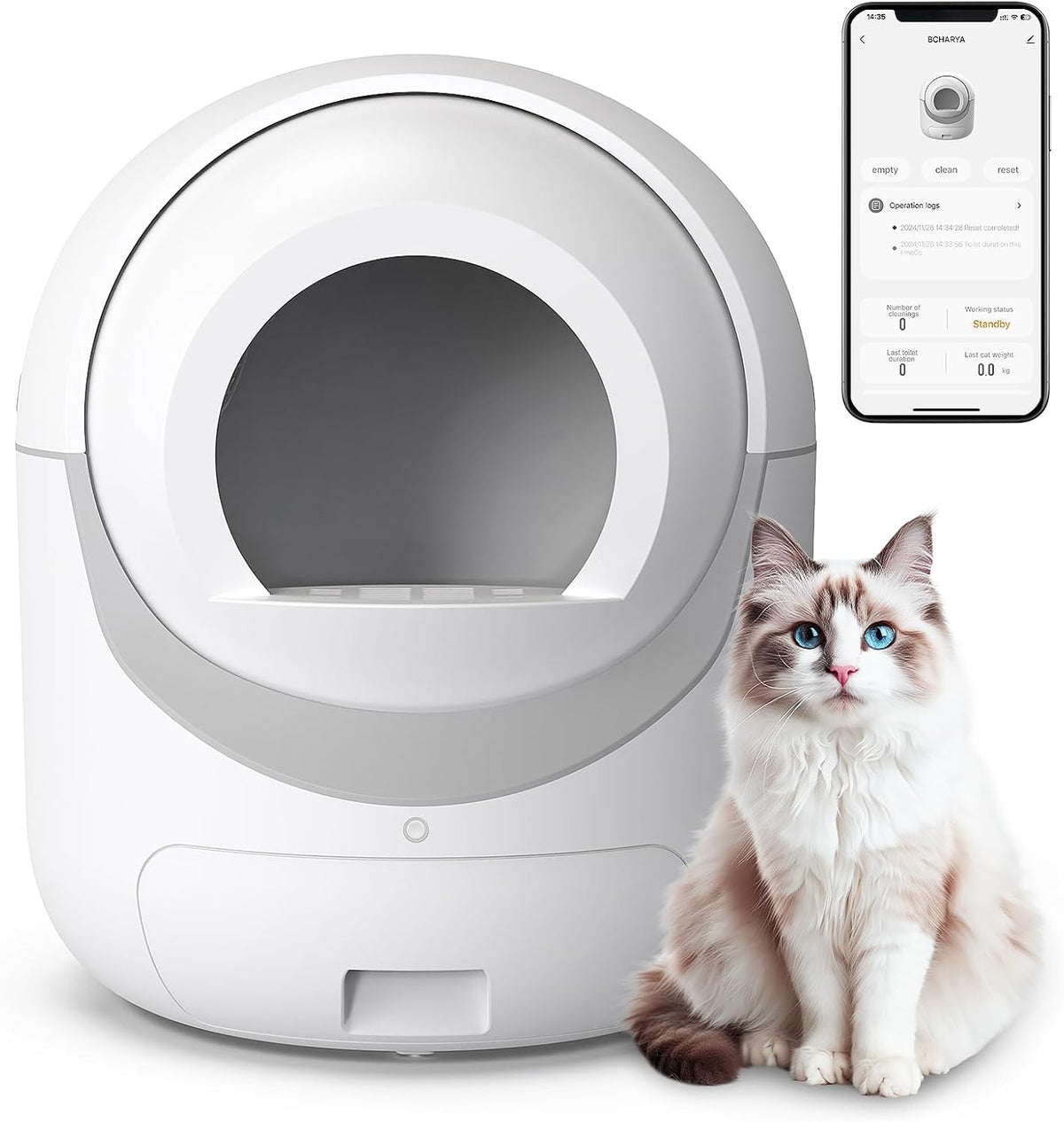 120 Count Extra Large Cat Litter Box Liners, Cat Litter Waste Receptacles Bags for Cleanpethome/BCHARYA Self-Cleaning Litter Box
