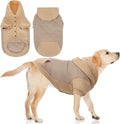 KOOLTAIL Warm Dog Winter Coat for Small Dogs, Waterproof Puppy Jacket with Leash Hole, Cold Weather Pet Vest for Winter, Soft Pet Hoodie Sweater Sweatshirt Clothes for Puppy Cats Girls Boys Beige L