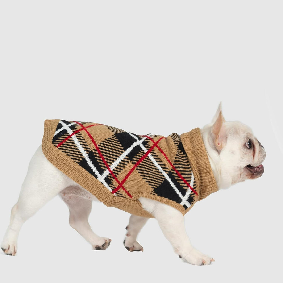 EXPAWLORER Fall Dog Sweater for Small Medium Large Dogs, Plaid Pet Clothes