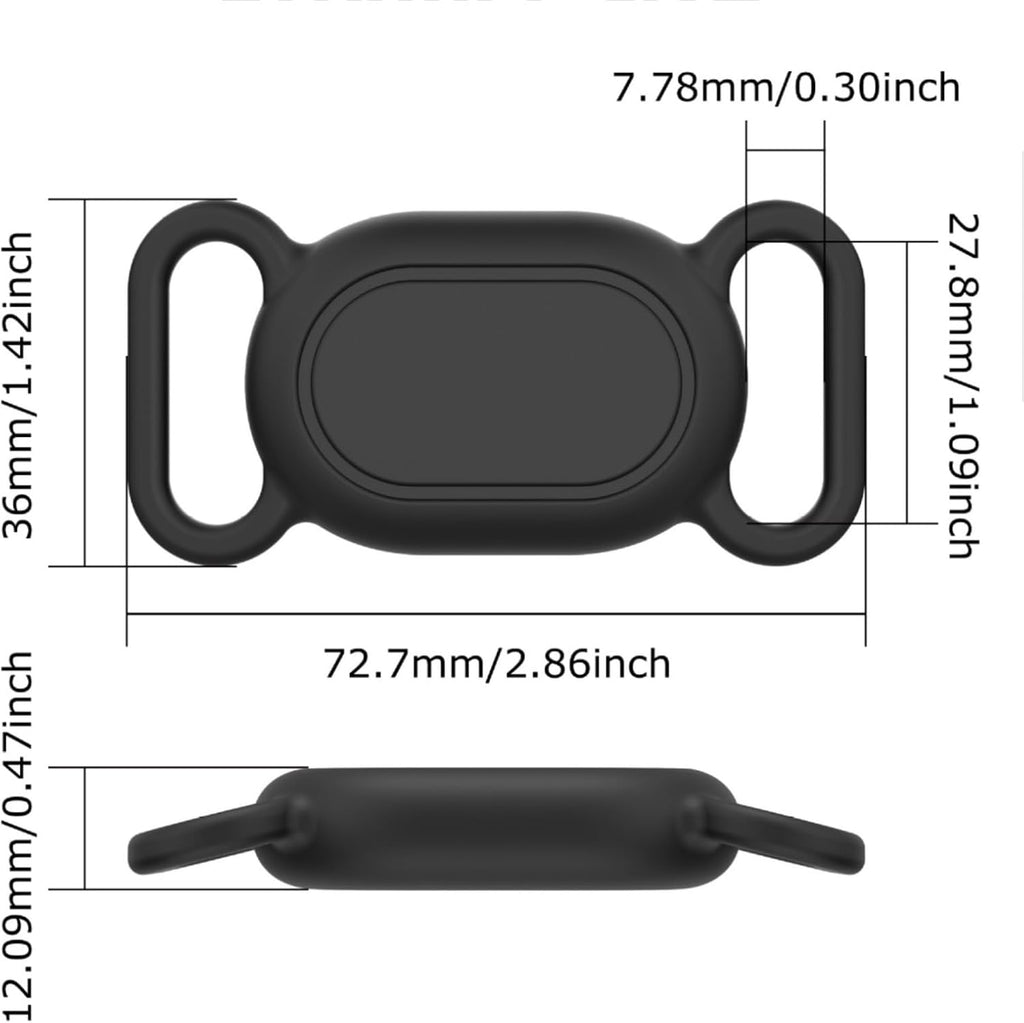 2 Pack Pets Collar Holder for Xiaomi Tag,Lostproof Tracker, Pet Tracking, Waterproof Protective Case (Black+White)