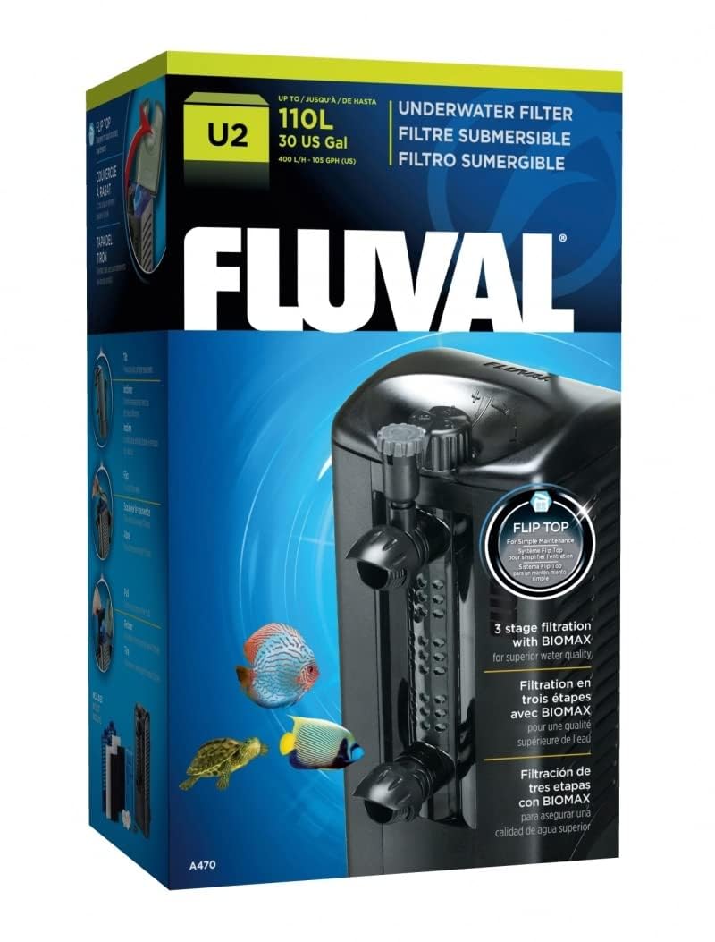 Fluval U4 Underwater Filter, Freshwater & Saltwater Aquarium Filter, Black