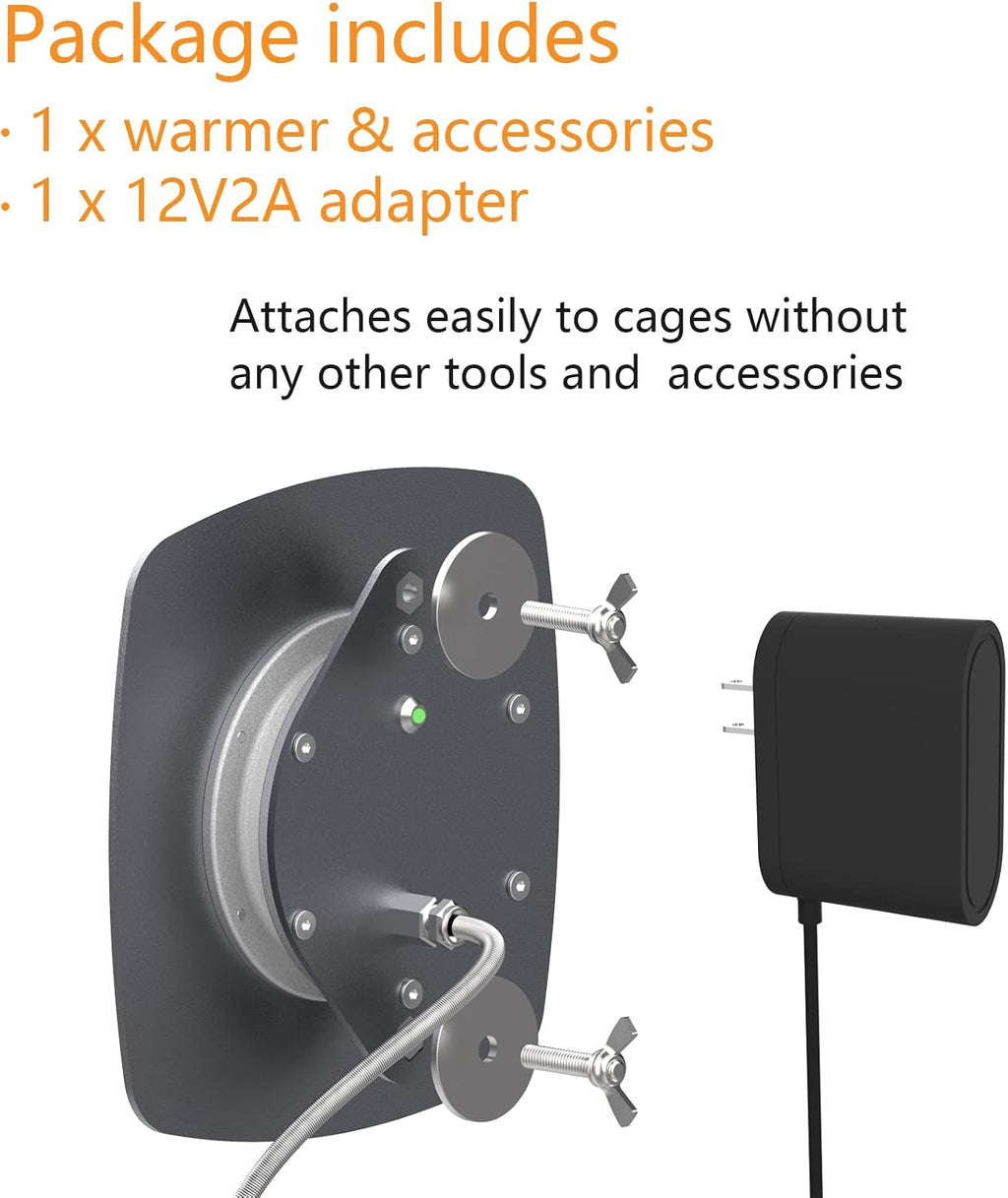 Bird Heater, Thermostatical Bird Warmer for Parakeets, IP67 Waterproof Bird Accessories and Supplies, 12V