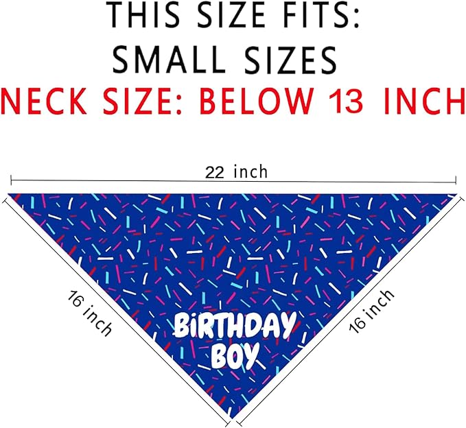 Birthday Boy Dog Bandanas 1 Pack, Pet Scarves - Image 2