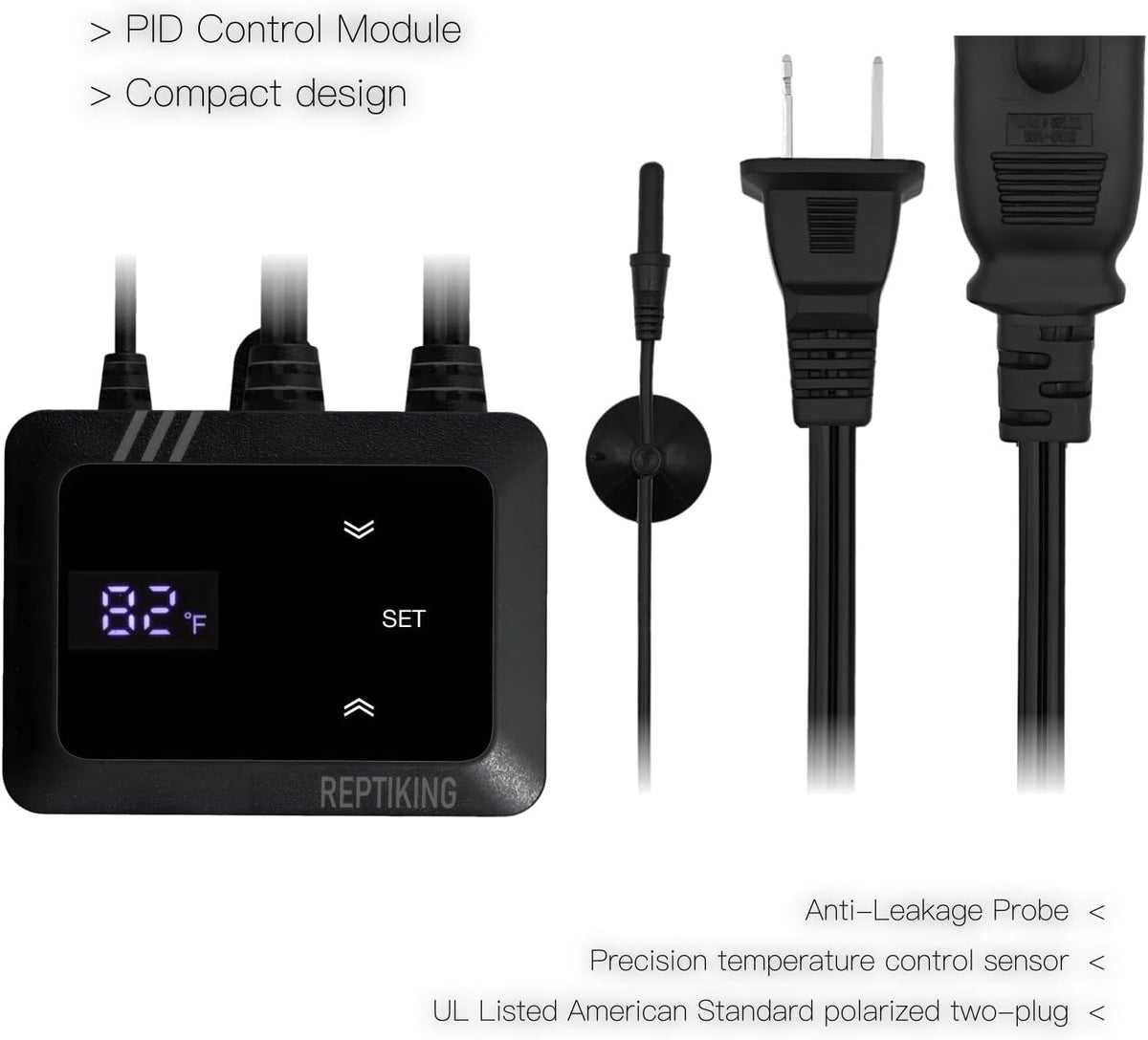 Reptile Dimming Thermostat, Heat Lamp Temperature Controller, Reptile Terrarium PID Digital Thermostat, Heating Controller for Basking Spot Heat Bulbs and Ceramic Heat Emitter