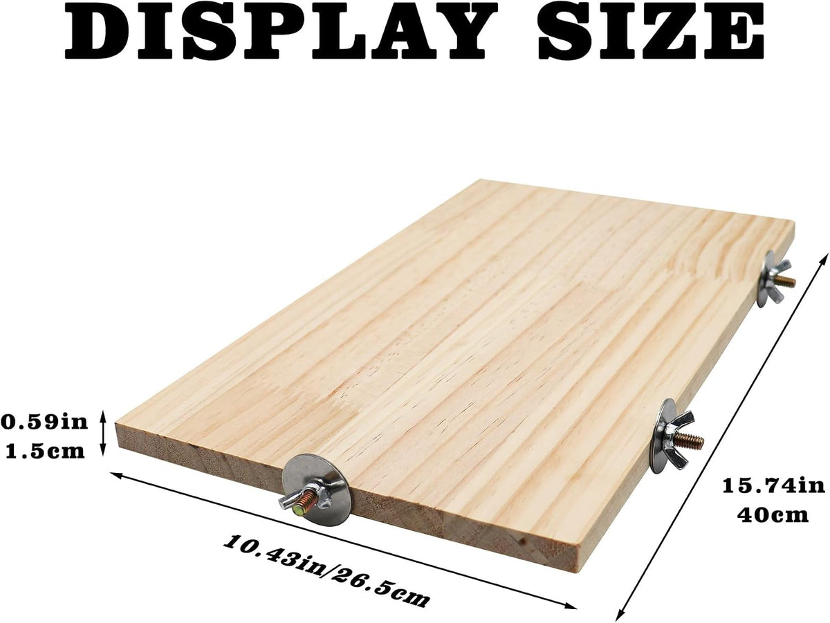 Large Bird Perch, Wooden Platform, Bird Playground, Parakeet Shelf Stand Platform, Bird Perches for Cage, Cage Accessories for Parrots, Rats, Chinchillas, Hamsters, Squirrels, Sugar Gliders