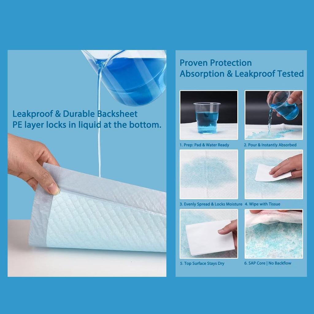 Dog Pee Pads 23x23 Inch, 40 Count – 6-Layer Heavy Duty Leak-Proof Puppy Pads, Super Absorbent & Quick-Dry Potty Training Pads for Large Breed Dogs, Senior Pets, and Post-Surgery Indoor Use