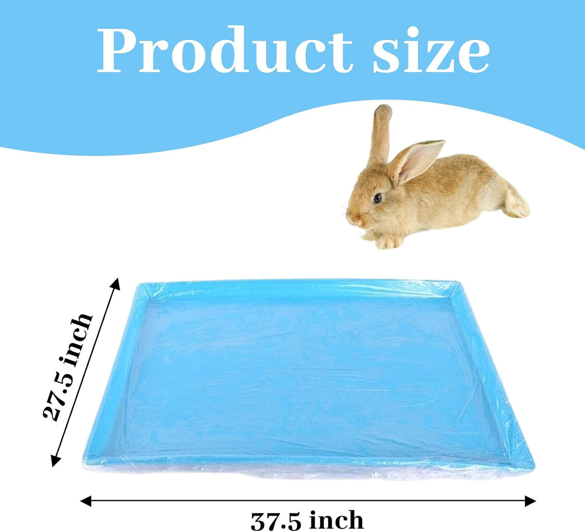 kathson 100 pcs Rabbit Cage Liners Disposable Large Plastic Mat Films for Bunny Guinea Pigs Chinchillas Rats Hamsters Hedgehogs and Other Small Animals 37"×27"
