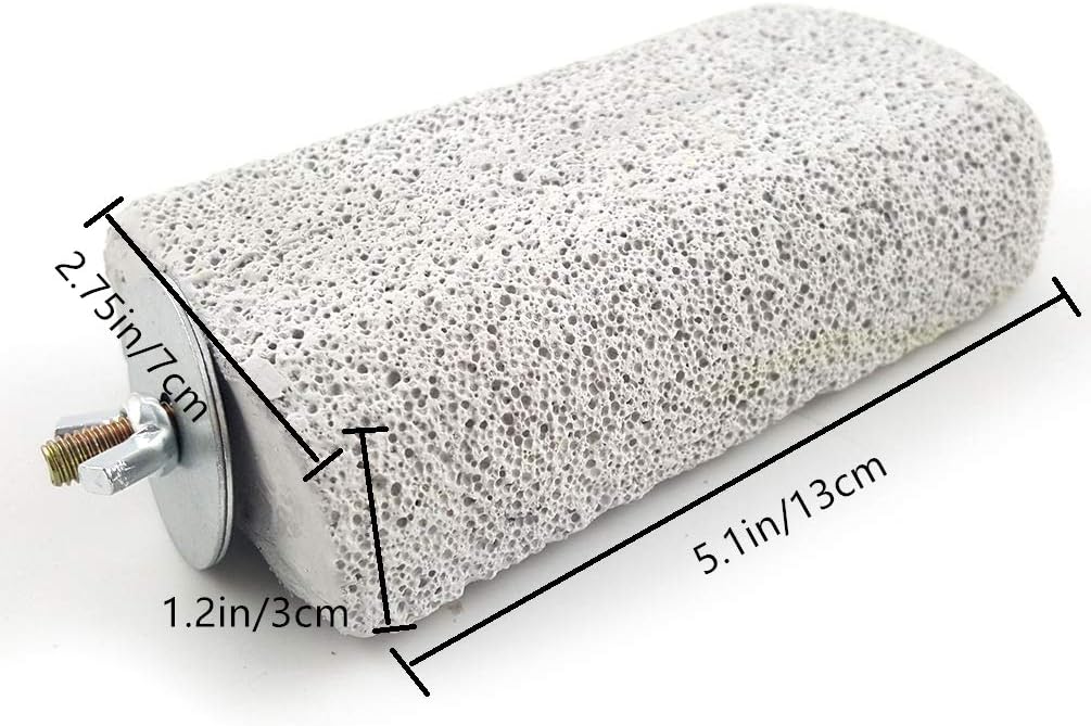 Litewoo Lava Shaped Pumice Ledge Birds Rats Chinchillas Toys, Artificial Teeth Beak Grinding Stone for Bird, Parrots, Hamsters, Totoro and Rabbits, Easy Installation, Random Color （5.1"x 2.75"x 1.2"）
