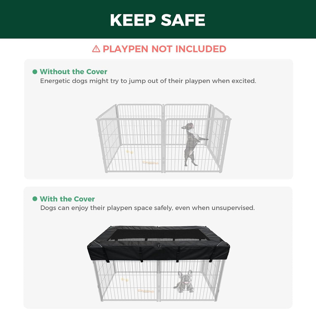 FXW Mesh Top Cover for 24" H 6-Panel Dog Playpen, Rectangle