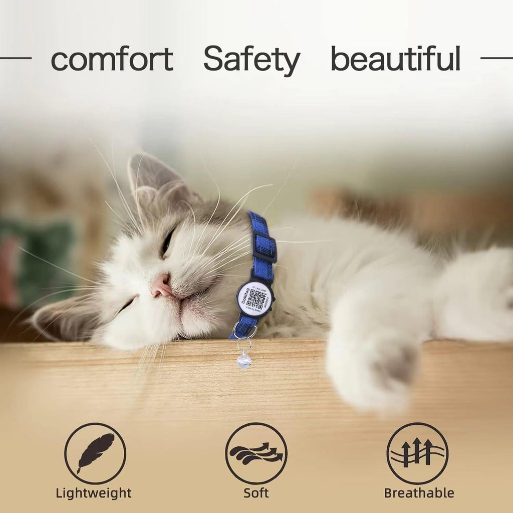 6(Pack) Cat Collar Breakaway with QR Code Name Tag,Pet ID Tag,Scan QR Receive Instant Pet Location Alert Email 6pack (Pink & Black & Orange & Green & Red & Blue)