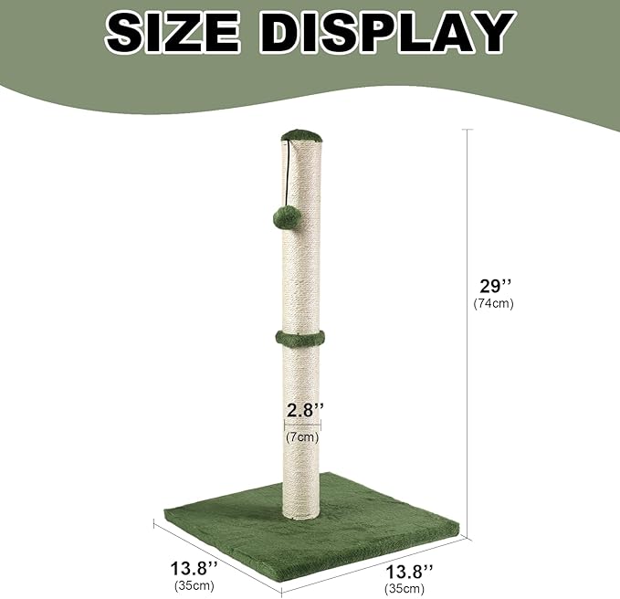Dimaka Tall Cat Scratching Post, Claw Scratcher - Image 2