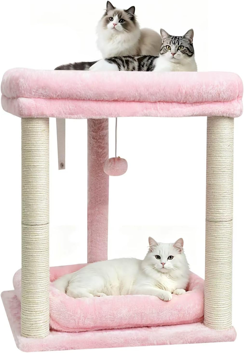 SYANDLVY Cat Tree with 2 Levels Perch Platforms for Indoor Cats Large Adult
