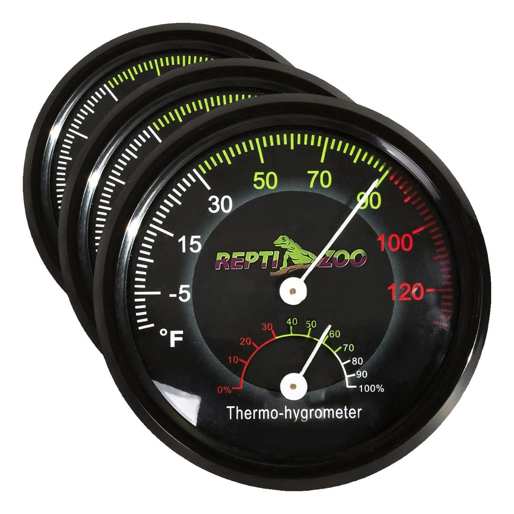 REPTI ZOO Reptile Terrarium Thermometer Hygrometer Dual Gauges Pet Rearing Box Reptile Thermometer and Humidity Gauge