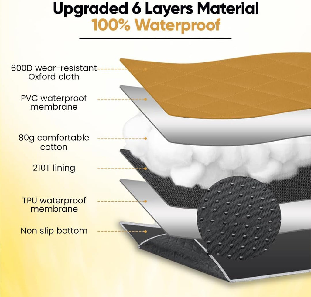 Revaz Back Seat Extender Firm Hard Bottom Hammock Bed Strong Non-Inflatable 100% Waterproof Dog Seat Extender Travel Anti-Scratch, 330lb, for All Cars, SUV, Truck,Van,Hummer Jeep Tan Color