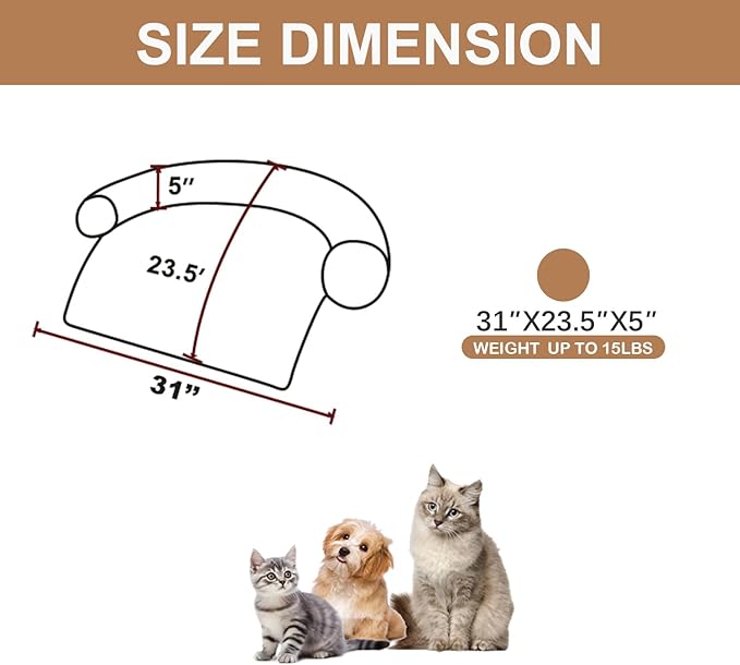 Calming Dogs/Cats Bed Mats, Dog Pad Washable Removable Couch Cover, Plush Long - Image 2