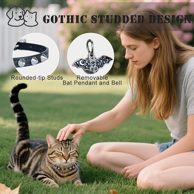 2 Pack Leather Cat Collar Breakaway - Image 2