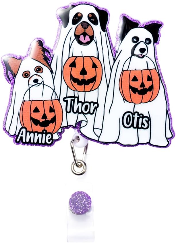 callie Personalized Halloween Ghost Badge Reel by callie