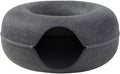 Grey Cat Tunnel & Donut Bed Cave for Indoor Cats – Large Felt Cat Toys Interactive Hideaway, No-Collapse, Scratch-Resistant, Washable Cat House, Cat Enrichment, Bored Indoor Cats & Kittens Gift Toy
