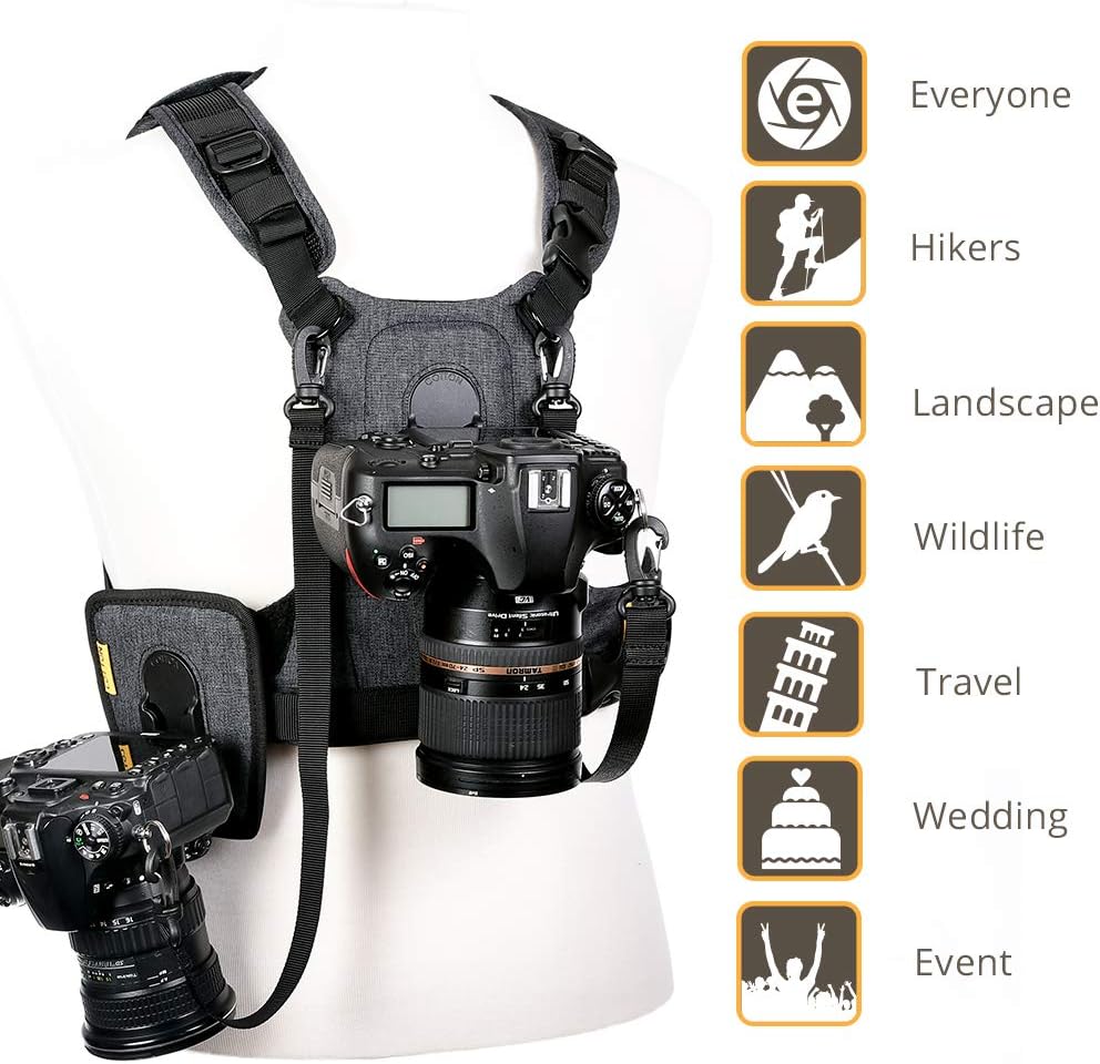 Cotton Carrier CCS G3 Camera Harness System for 2 Cameras, Grey