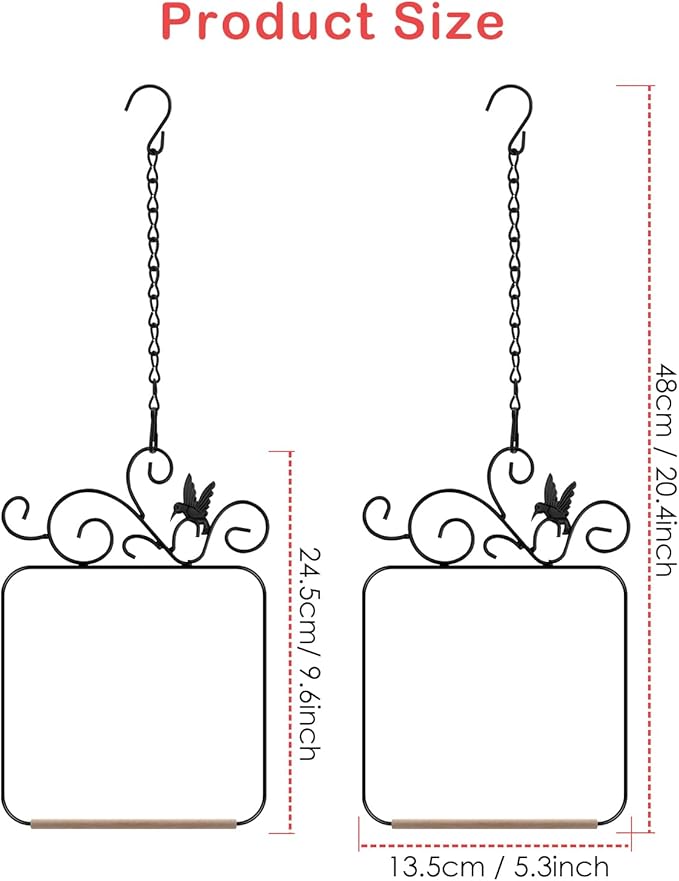 PACETAP Hummingbird Swings and Perches Metal Frame 2 Pack, Wild Bird Swing - Image 5